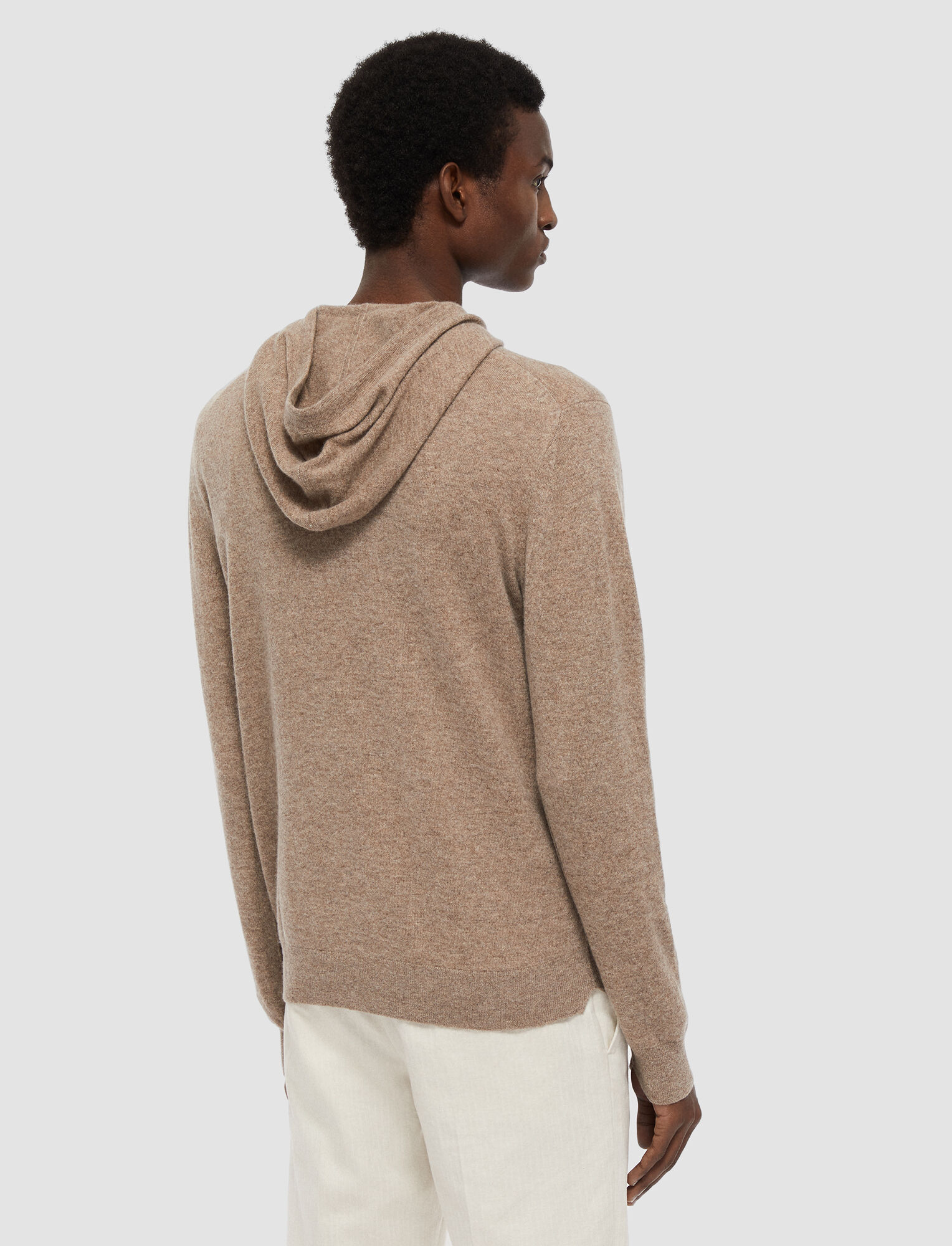 Joseph, Pure Cashmere Knit Hoodie, in Taupe