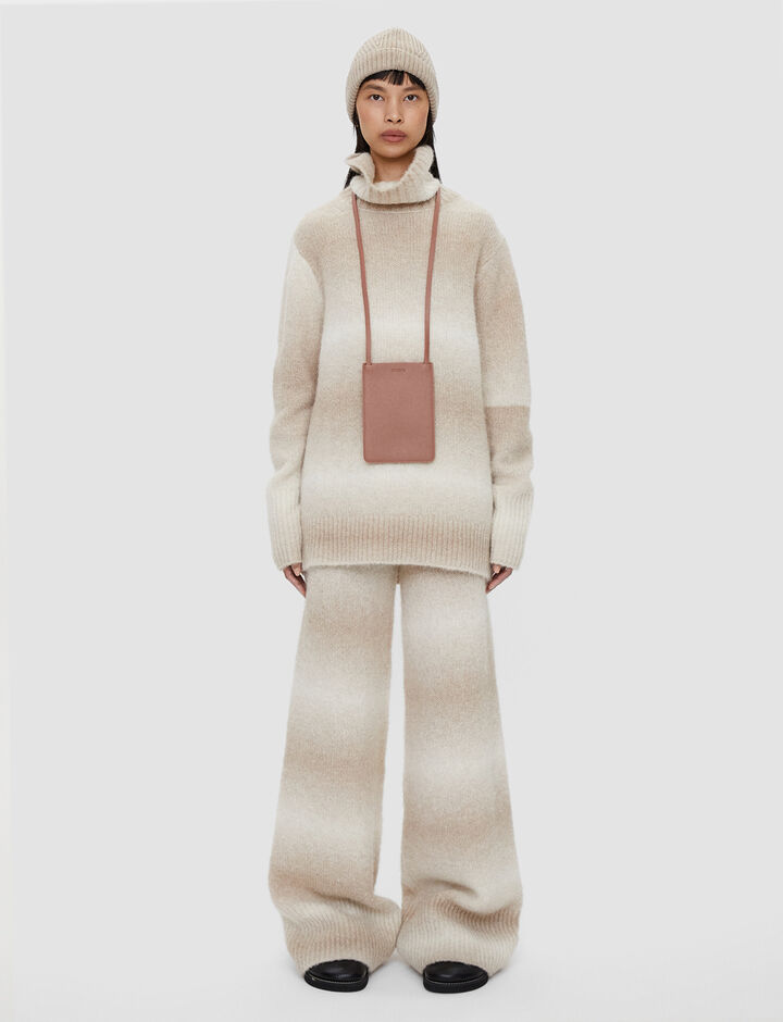 Joseph, High Nk-Printed Knit, in Ivory