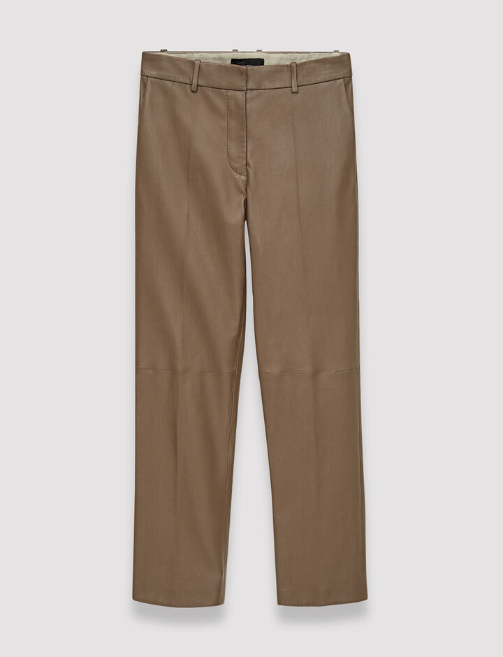 Joseph, Leather Stretch Coleman Trousers, in Hickory