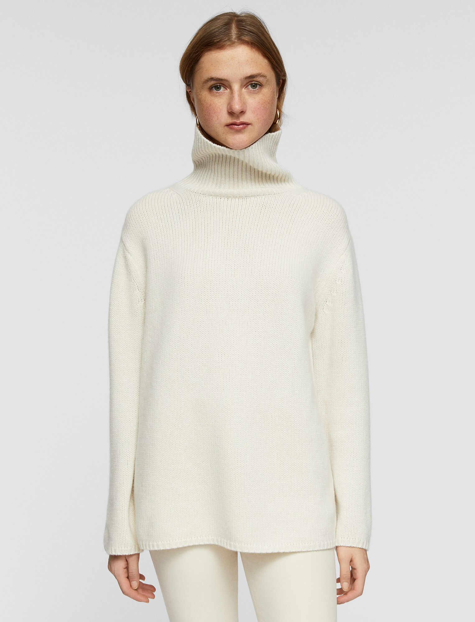 Joseph, Luxe Cashmere High Neck Jumper, in Papyrus