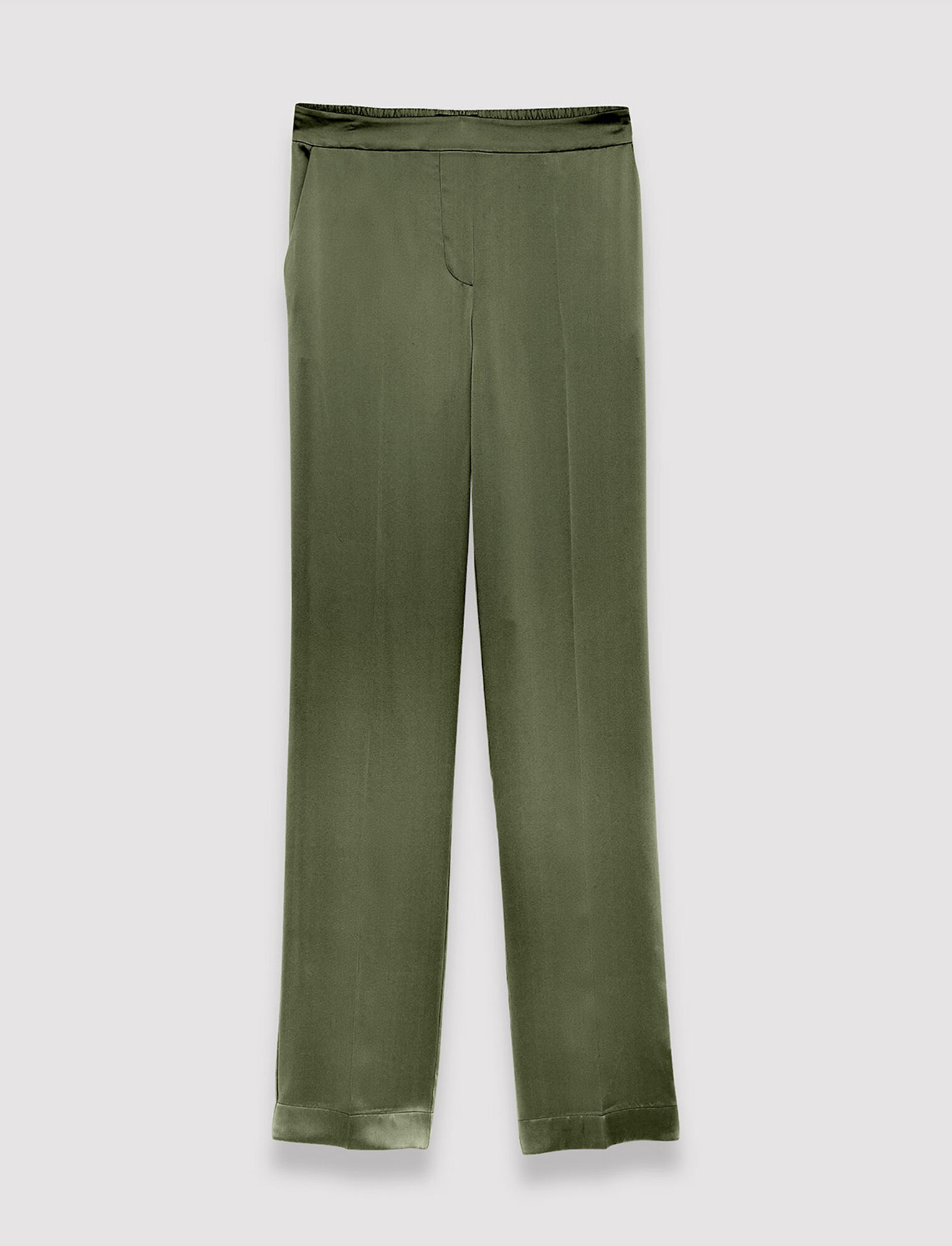 Joseph Silk Satin Tova Trousers In Green