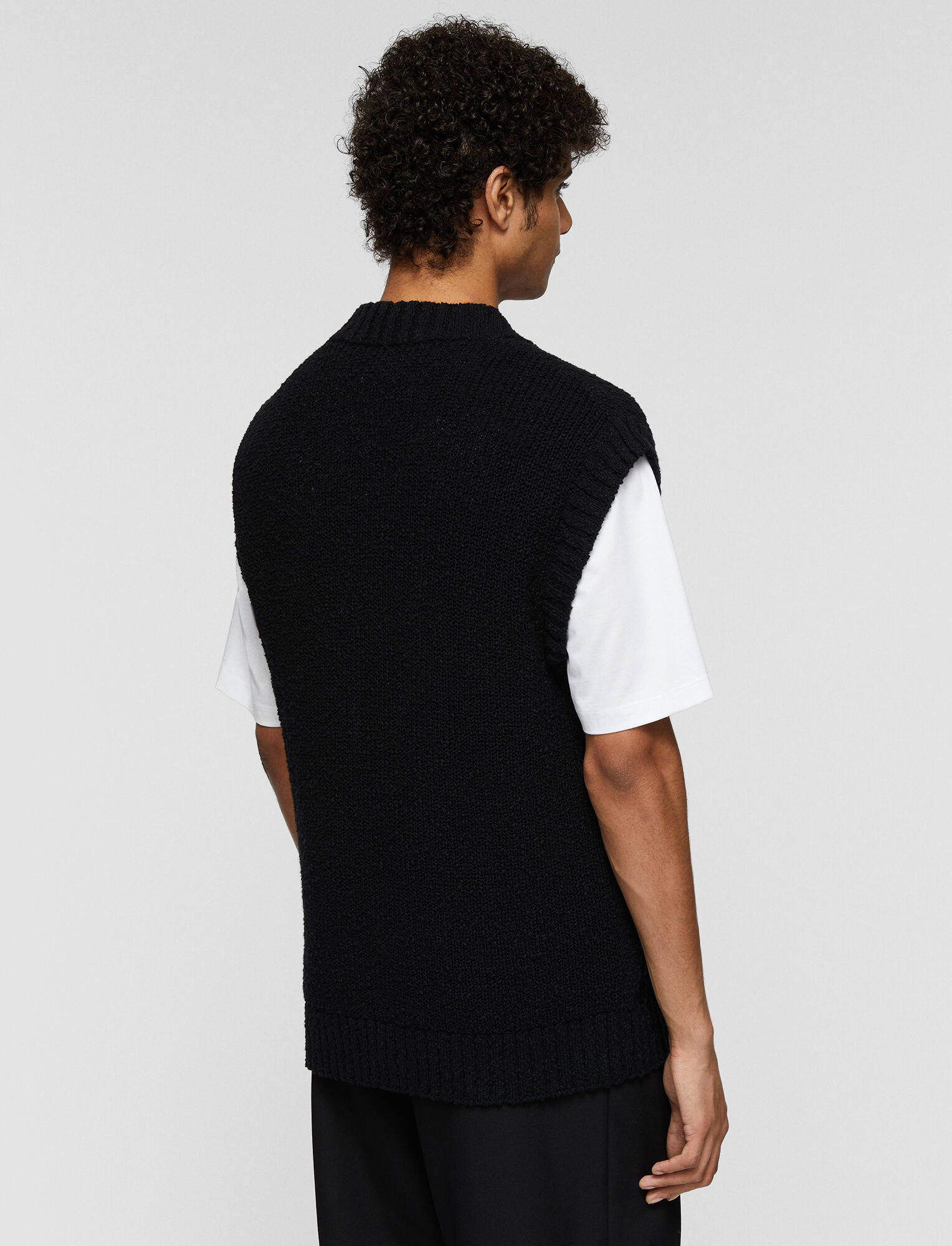 Joseph, Organic Slub Cotton Vest, in Black