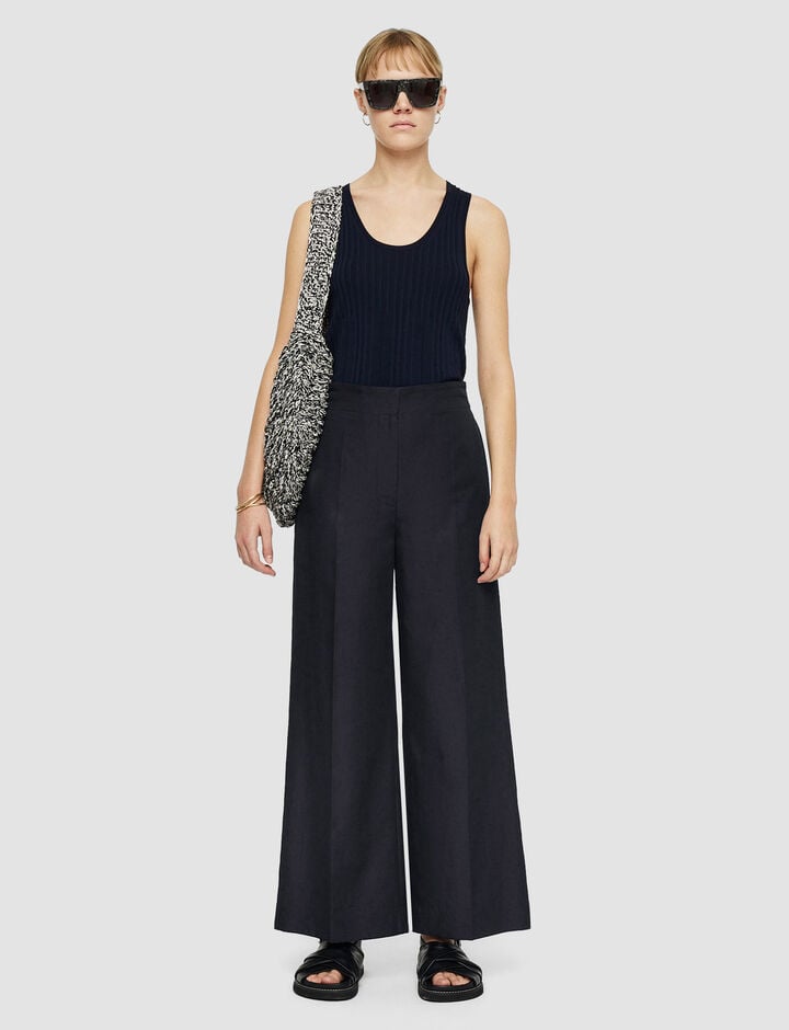 Joseph, Soft Cotton Silk Thurlow Trousers, in Navy