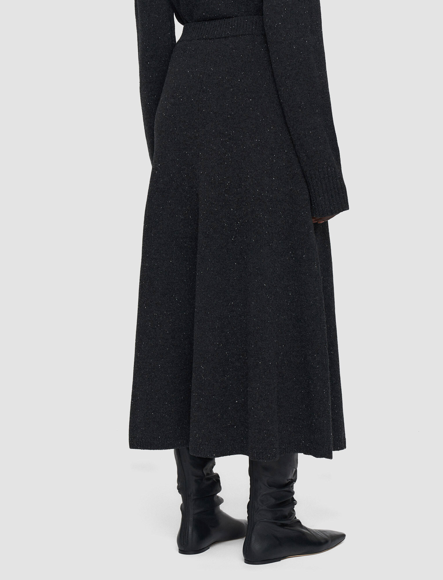 Joseph, Tweed Knit Skirt, in Black