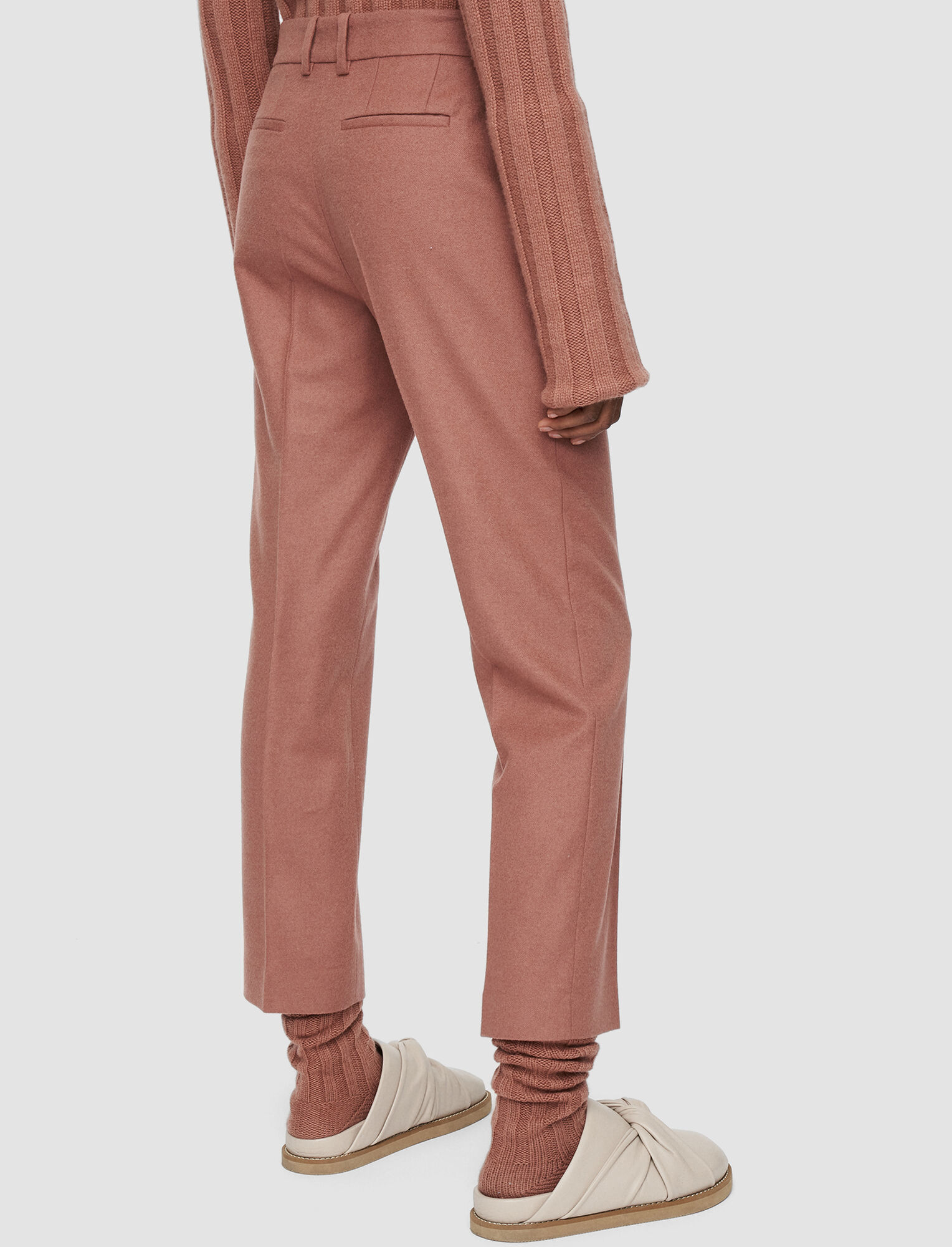 Joseph, Brushed Flannel Coleman Trousers, in Mauve