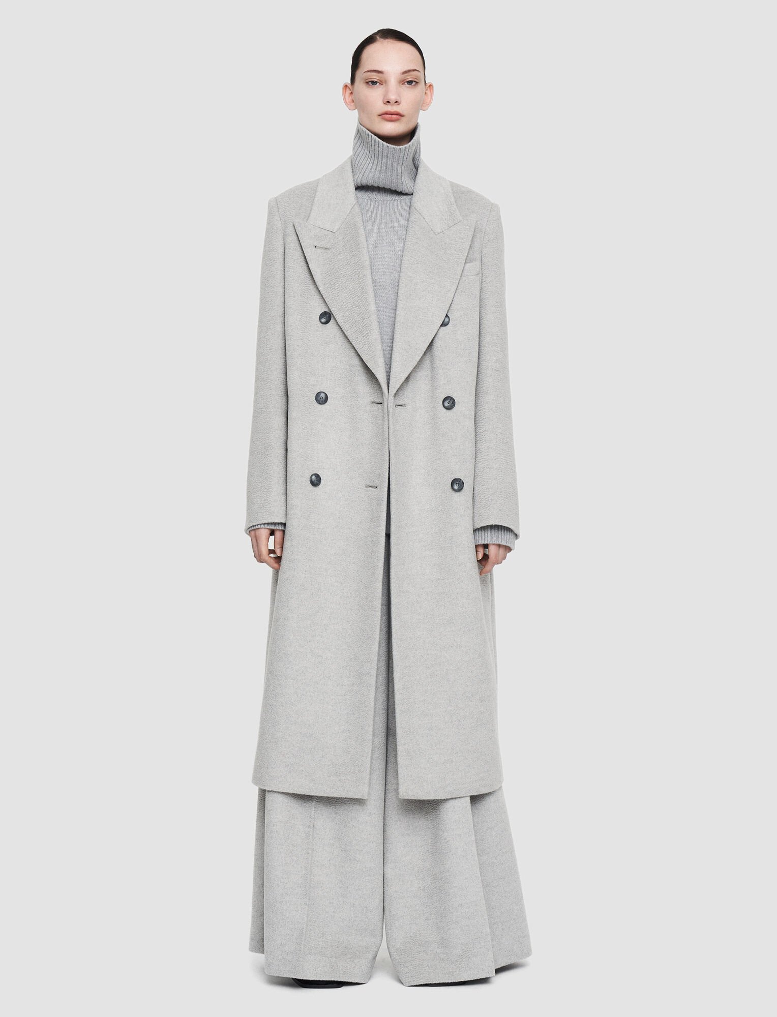 Watermark Wool Clichy Coat in Grey | JOSEPH US