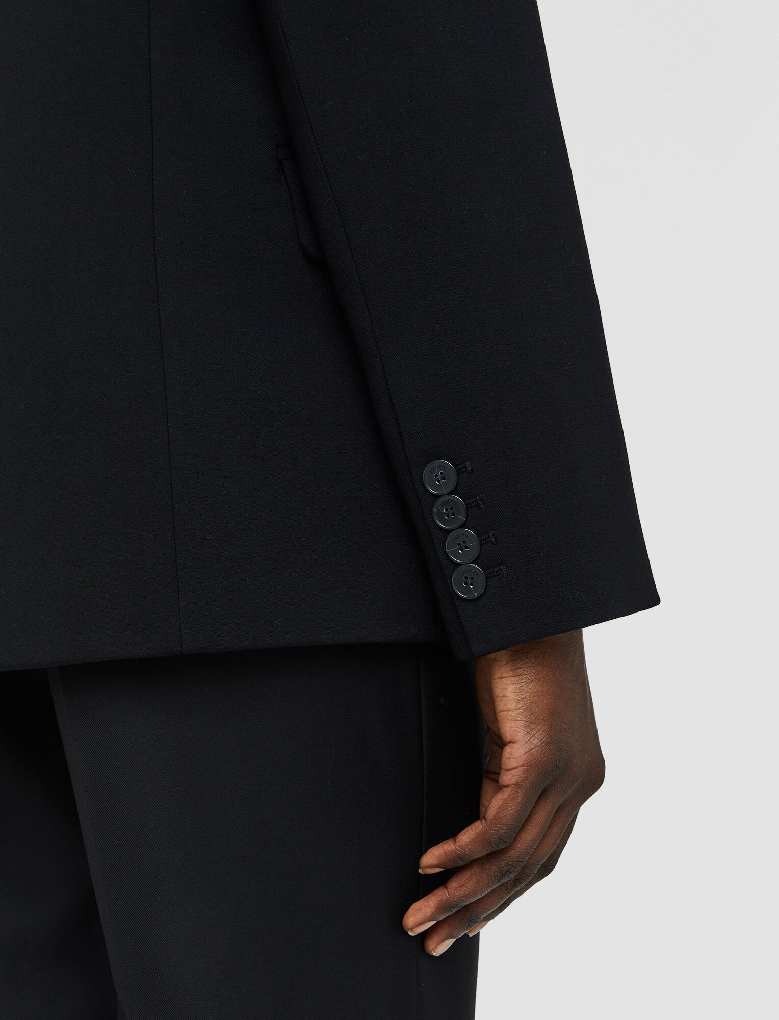 Tailoring Wool Stretch Jaden Jacket in Black | JOSEPH UK