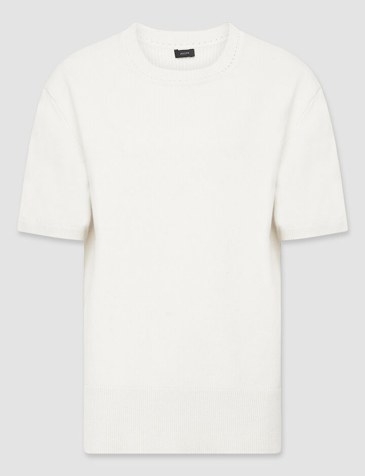 Joseph, Ss Tee-Silk Cashmere Lounge, in Ivory