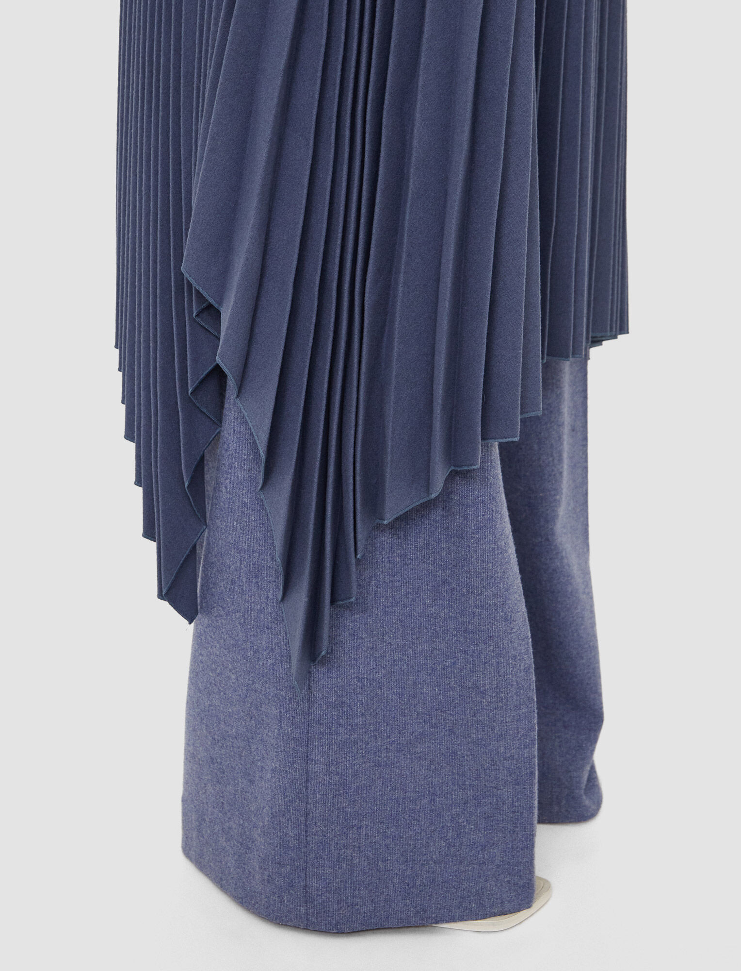 Joseph, Pleated Flannel Ade Skirt, in Cloudy Blue
