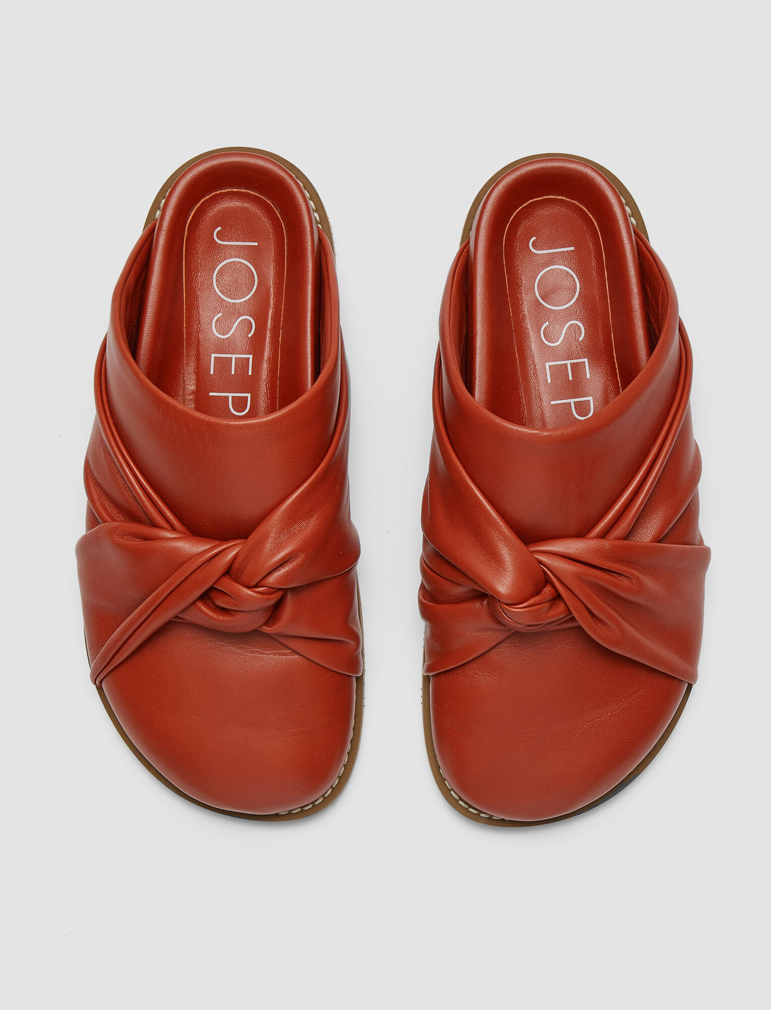 Joseph, Leather Big Knot Mules, in Rooibos