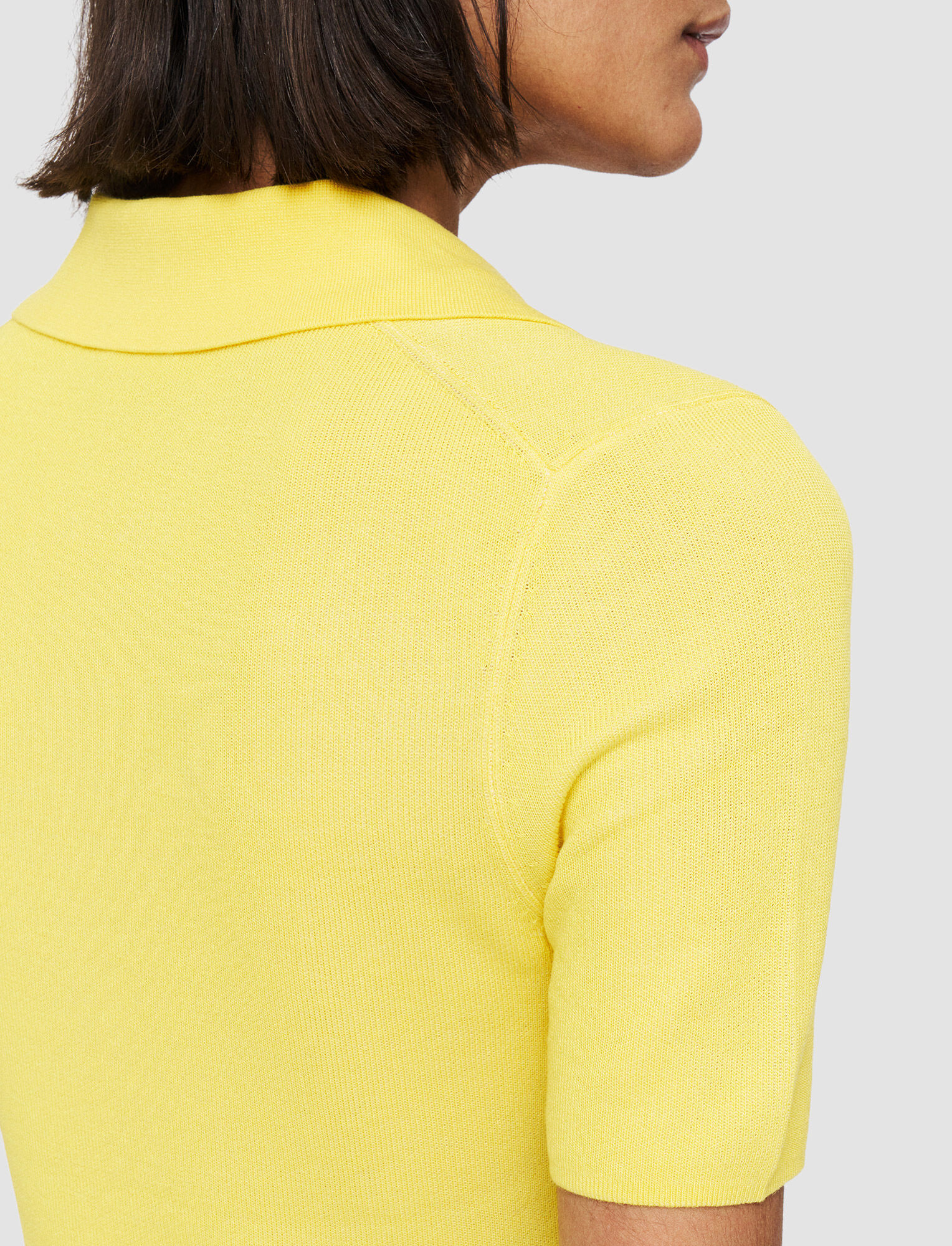 Joseph, Plated Knit Polo Top, in Sunshine Combo