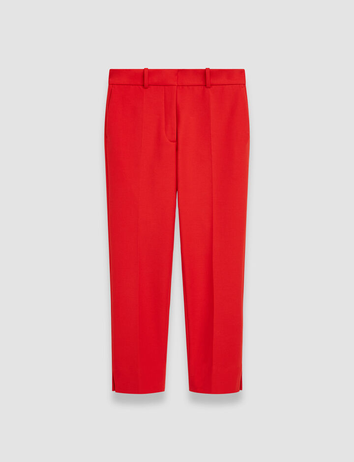 Joseph, Bi Stretch Toile Bing Court Trousers, in Crimson