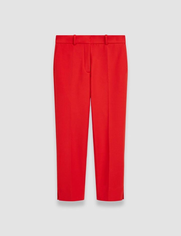 Joseph, Bi Stretch Toile Bing Court Trousers, in Crimson