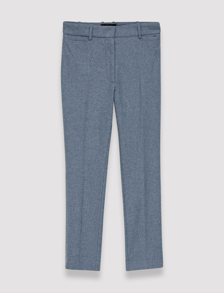 Joseph, Flannel Stretch Tahis Trousers, in Cloudy Blue