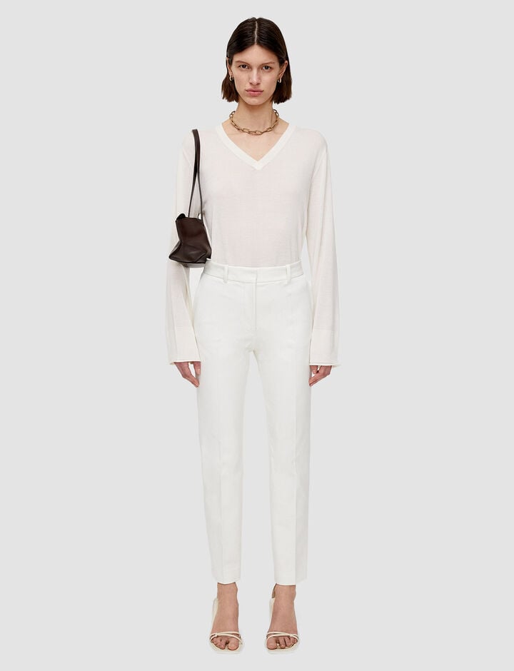 Joseph, Gabardine Stretch Coleman Trousers, in Oyster White