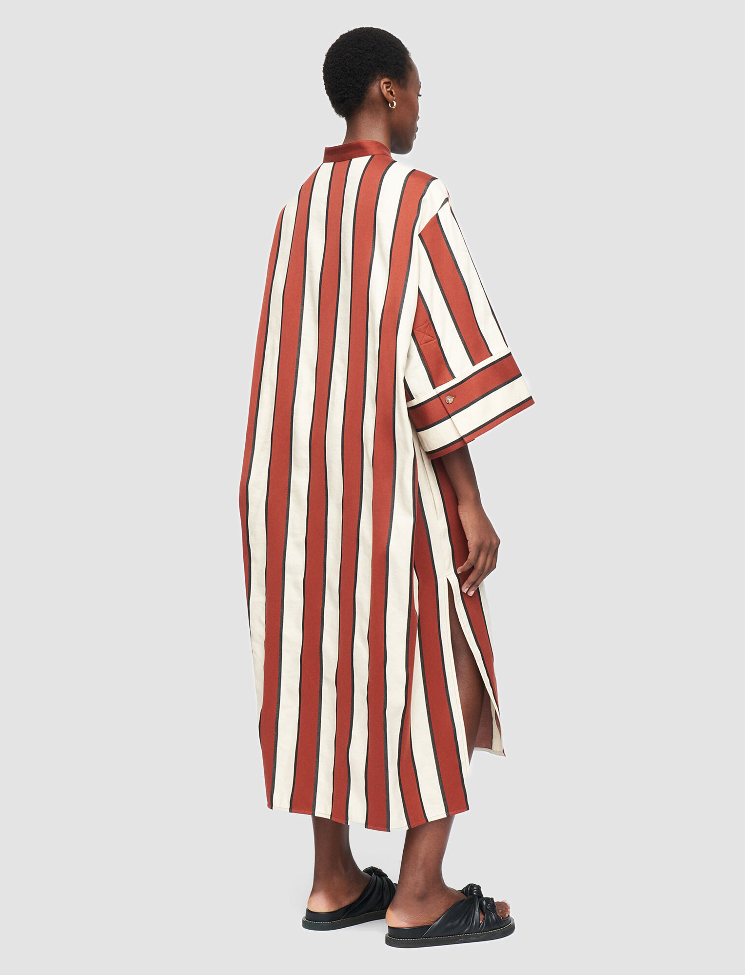 Joseph, Striped Towelling Dima Dress, in Chestnut Combo
