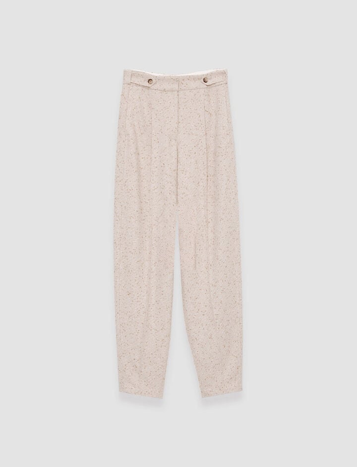 Joseph, Tweed Timothy Trousers, in Ivory/Clay