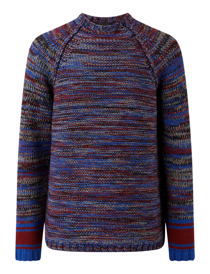 Joseph, O'Size Sweater Chunky Mouline Knit, in BLUE COMBO