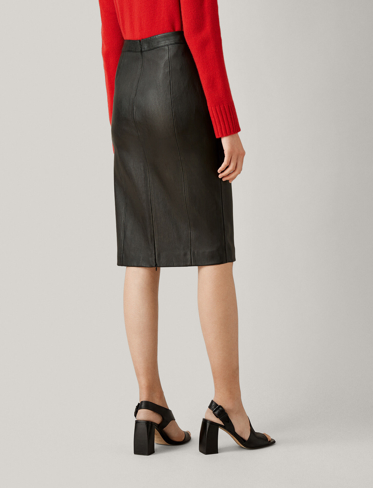 Helmut Lang Black Stretch Leather Plonge 2 Skirt, $620 | SSENSE | Lookastic