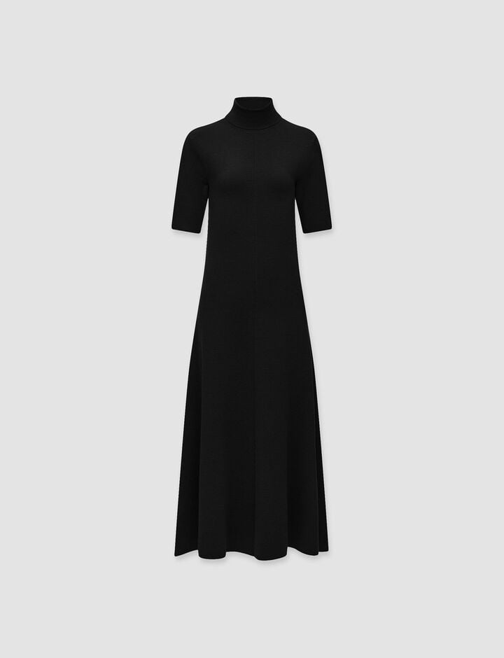 Joseph, Dress-Silk Stretch, in Black