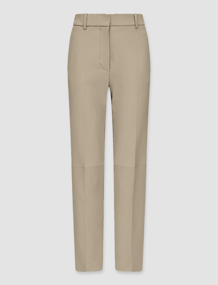Joseph, Coleman-Pant-Leather Stretch, in Pewter