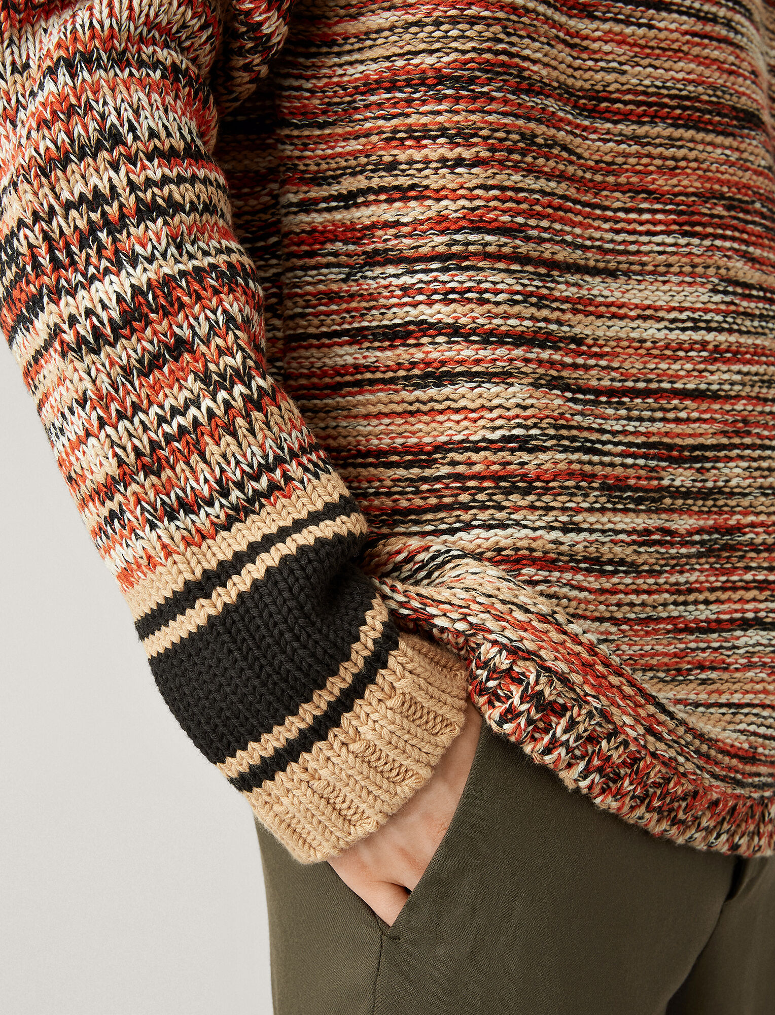 Joseph, Oversize Sweater Chunky Mouline Knit, in CAMEL COMBO