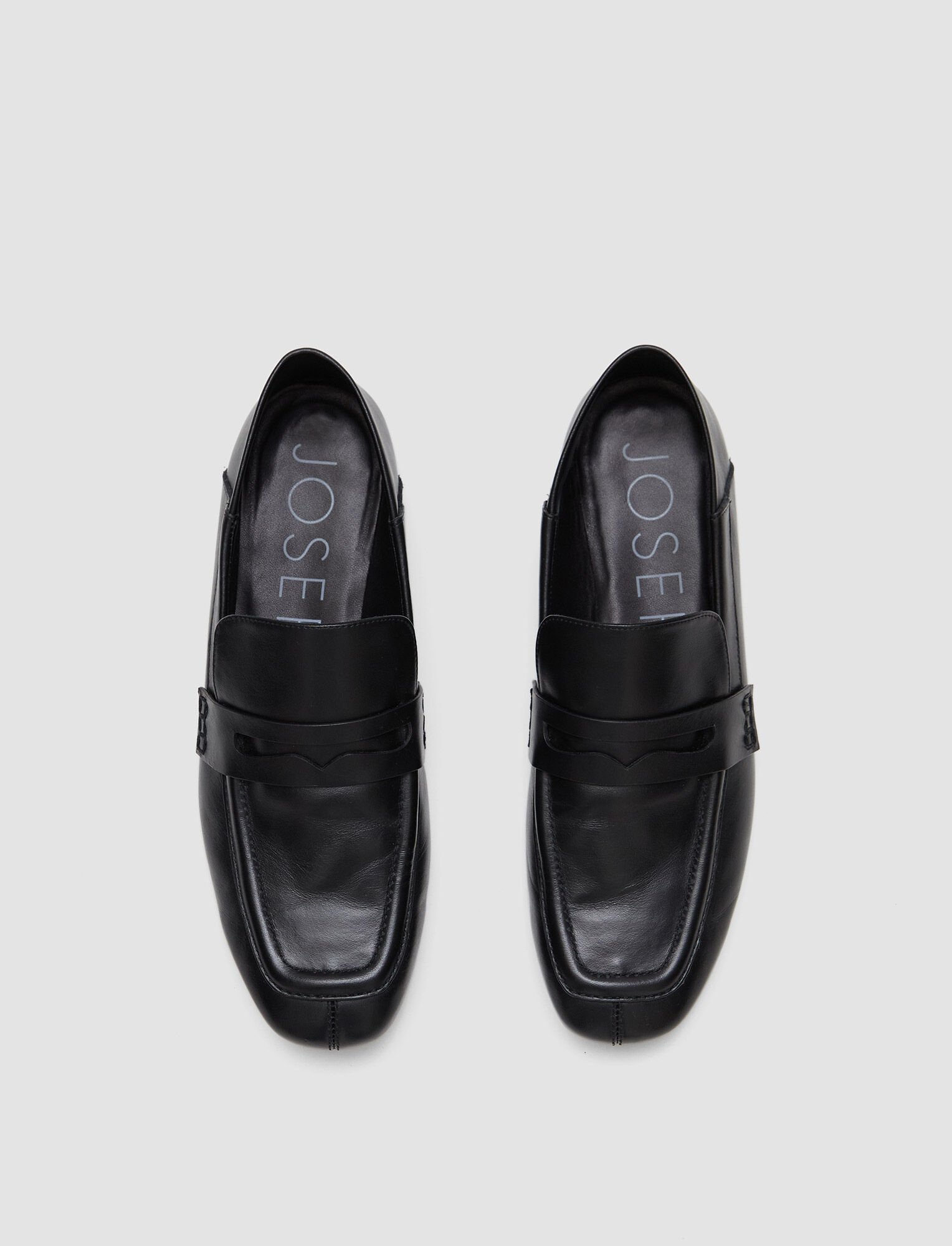 Shop Joseph Leather Loafers In Black