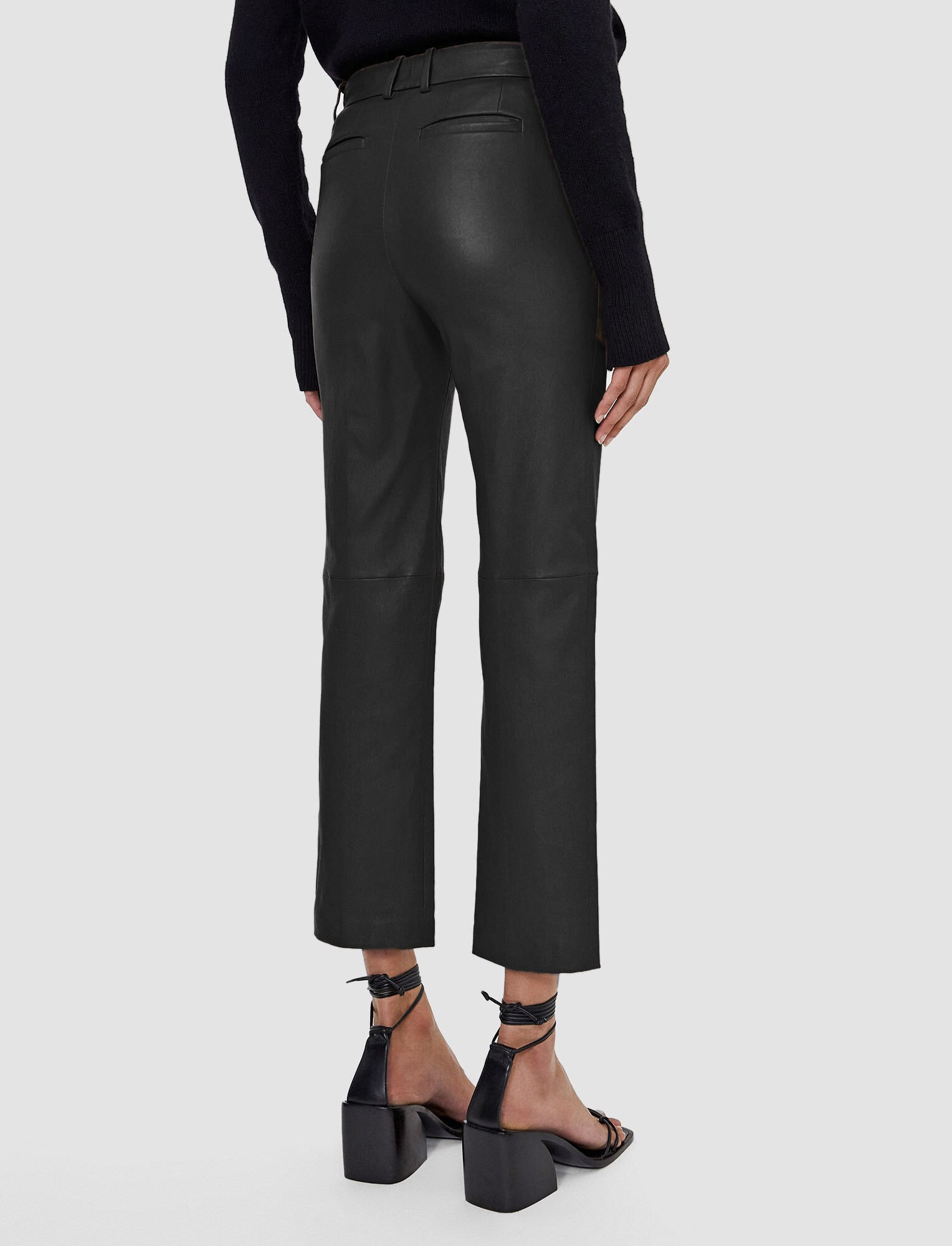 Leather Stretch Coleman Trousers in Black | JOSEPH UK