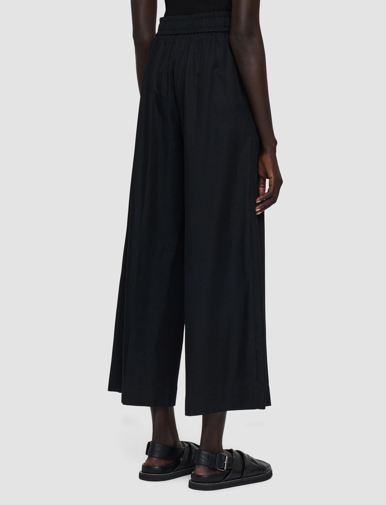 Shop Joseph Soft Cotton Silk Thurlow Trousers In Black