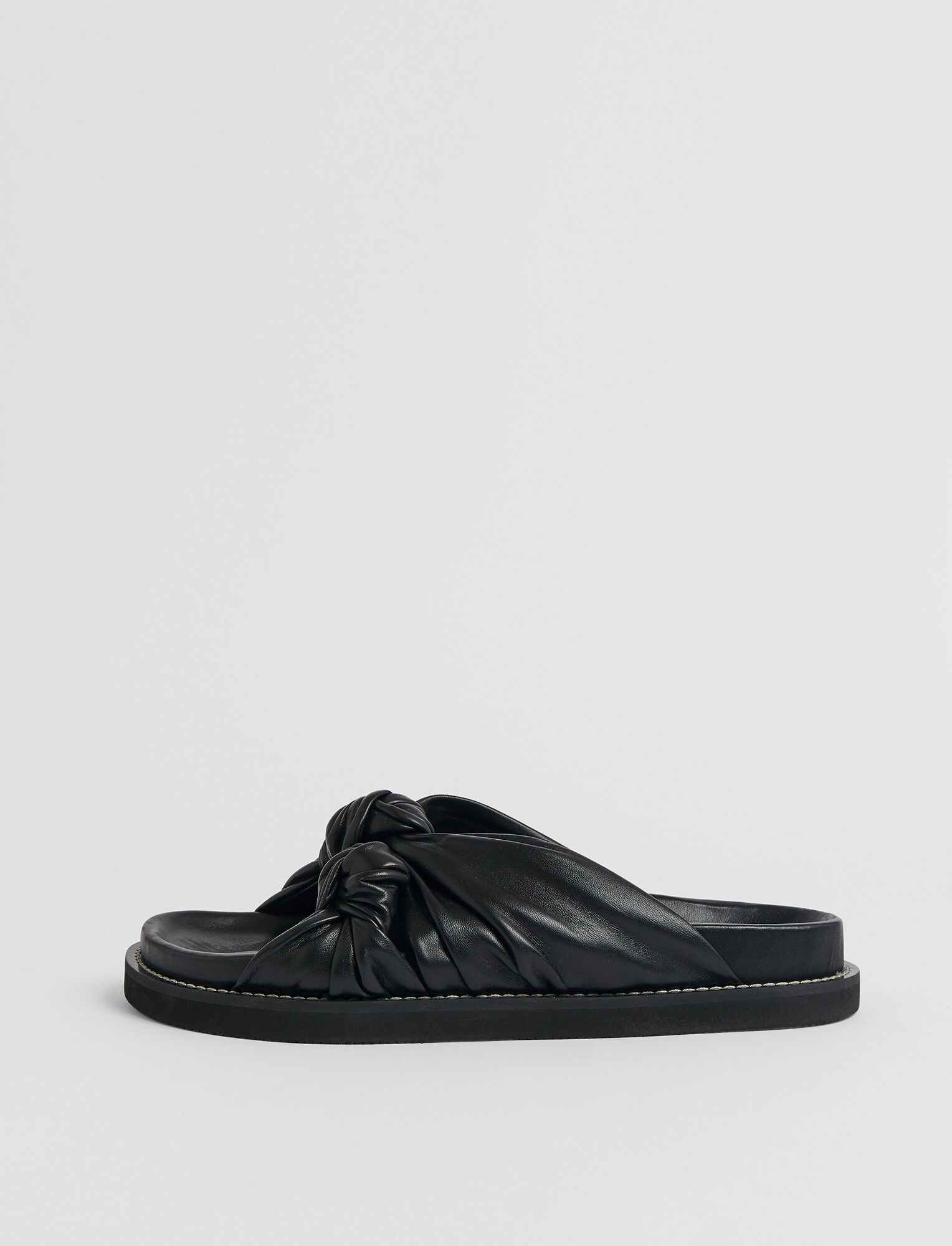 Joseph Leather Big Knot Sandals In Black