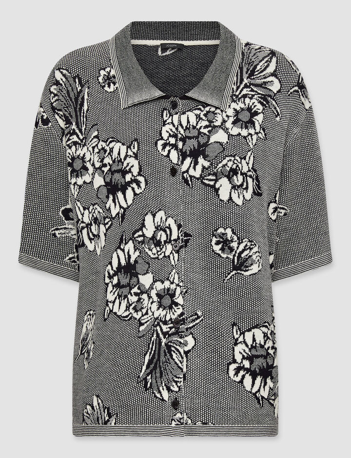 Joseph, Shirt-Floral Jacquard, in Black Combo