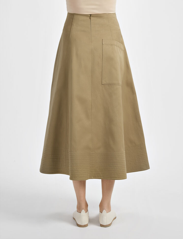 Utility Cotton Arka Skirt in Brown | JOSEPH