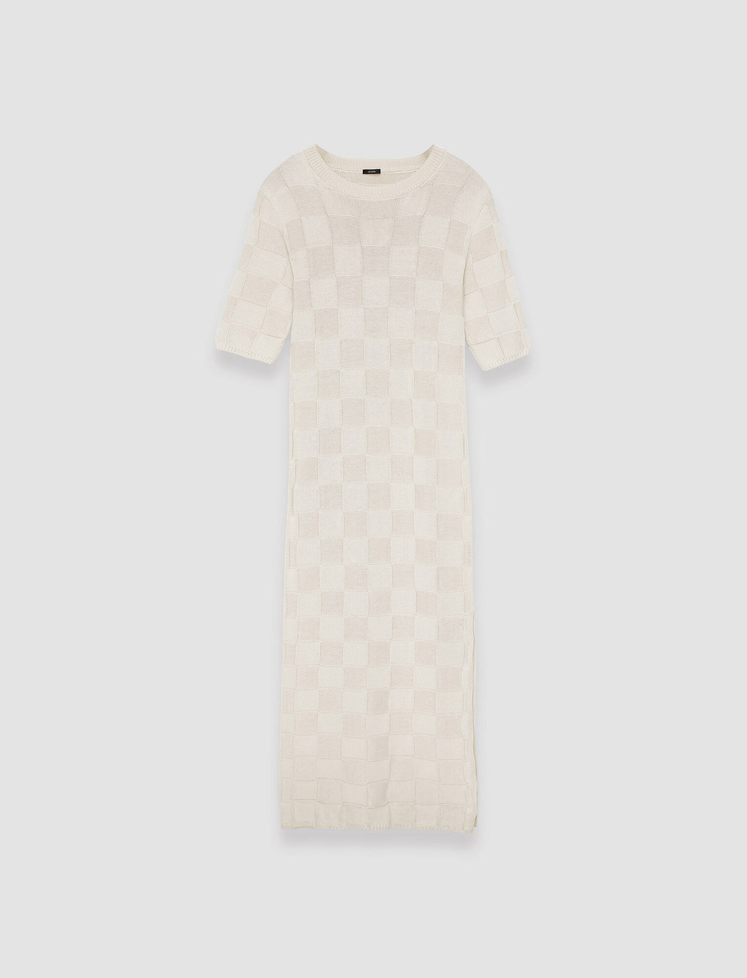 Joseph, Textured Vichy Knitted Dress, in Papyrus