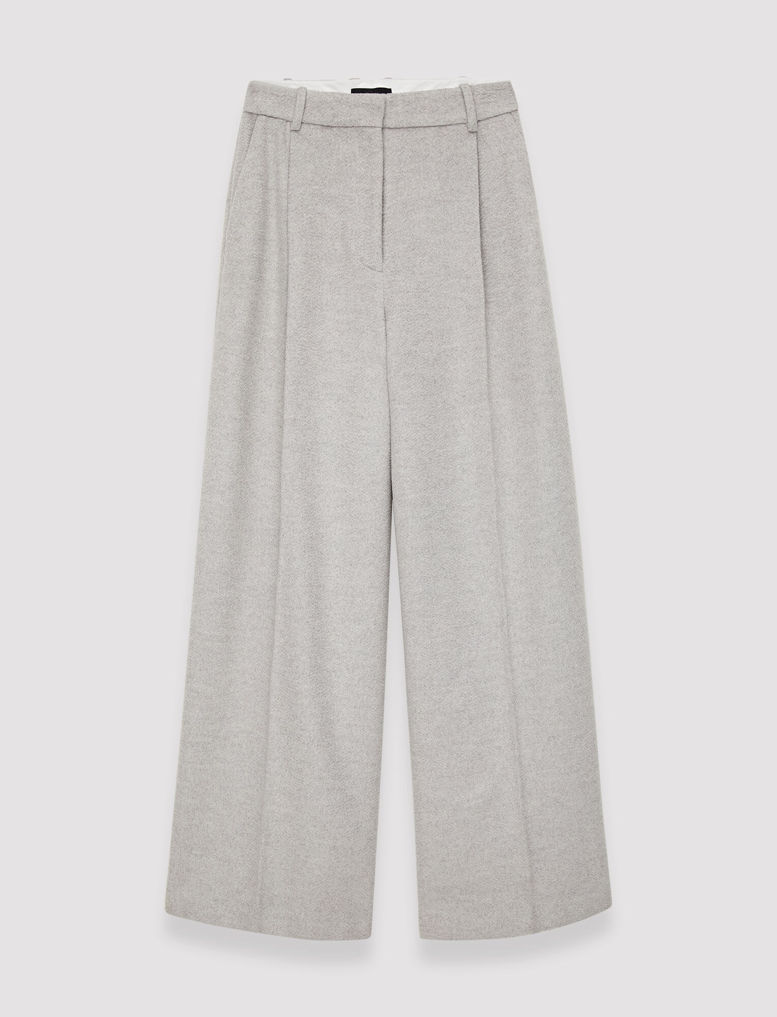 Joseph, Watermark Wool Primrose Trousers, in Light Grey Melange