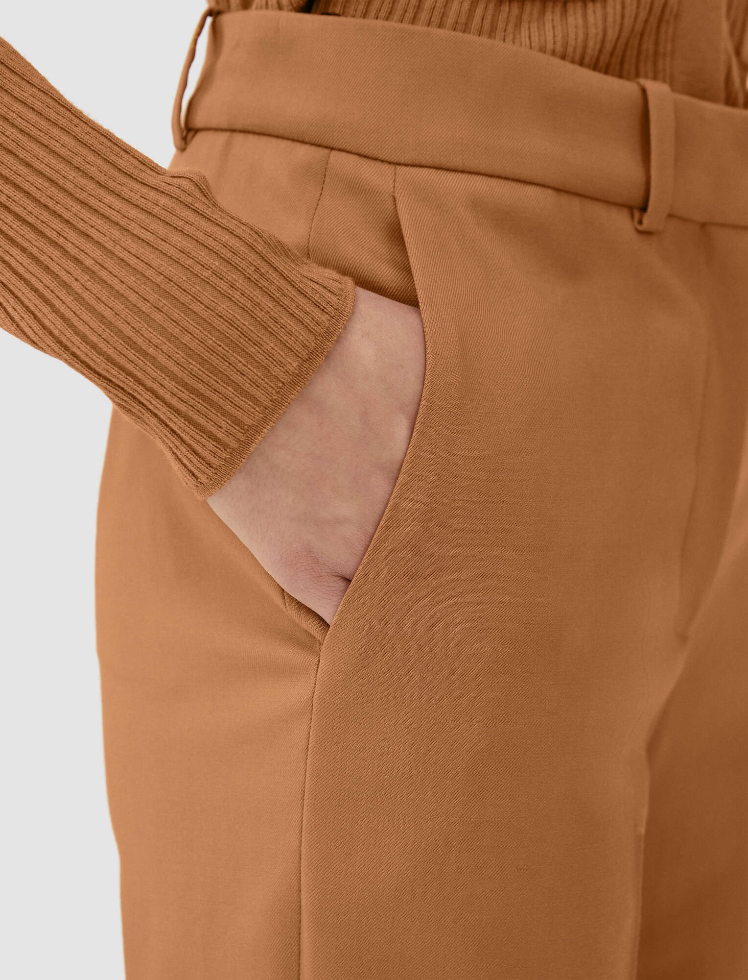 Joseph, Tailoring Wool Stretch Morissey Trousers, in Clay