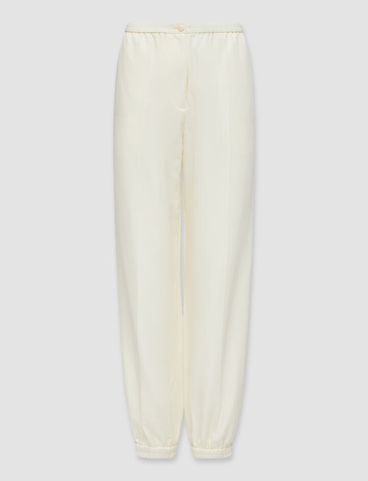 Joseph, Soft Co Silk Taio Trousers, in Ivory