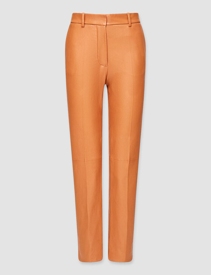 Joseph, Coleman-Pant-Leather Stretch, in Caramel
