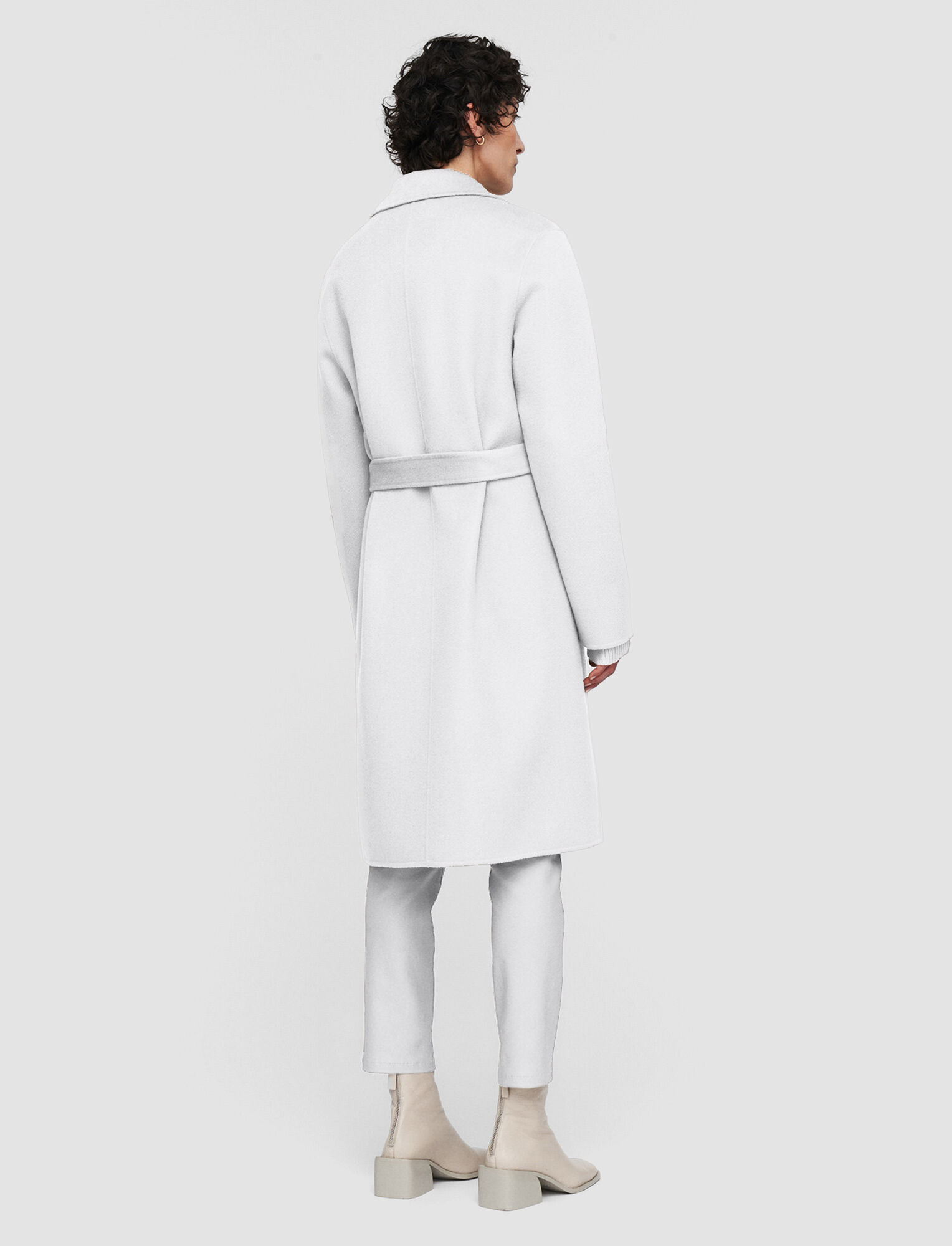 Double Face Cashmere Cenda Long Coat in White | JOSEPH US