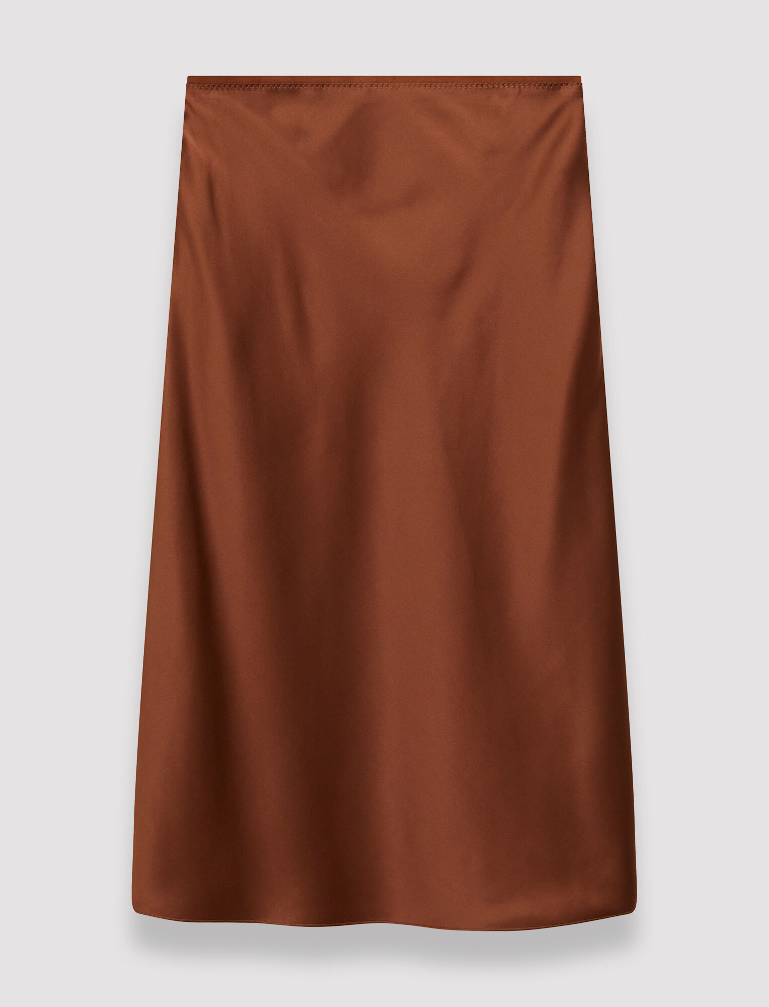 Shop Joseph Silk Satin Isaak Skirt In Mahogany