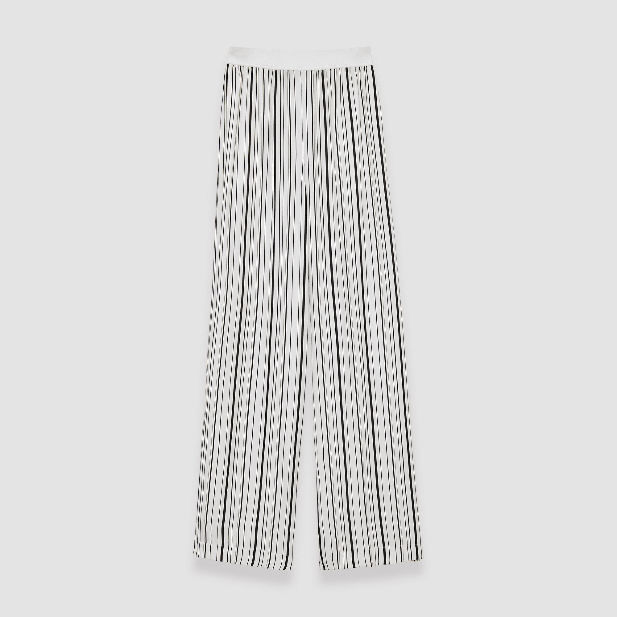 Shop Joseph Silk Animation Hulin Trousers In Oyster White/black