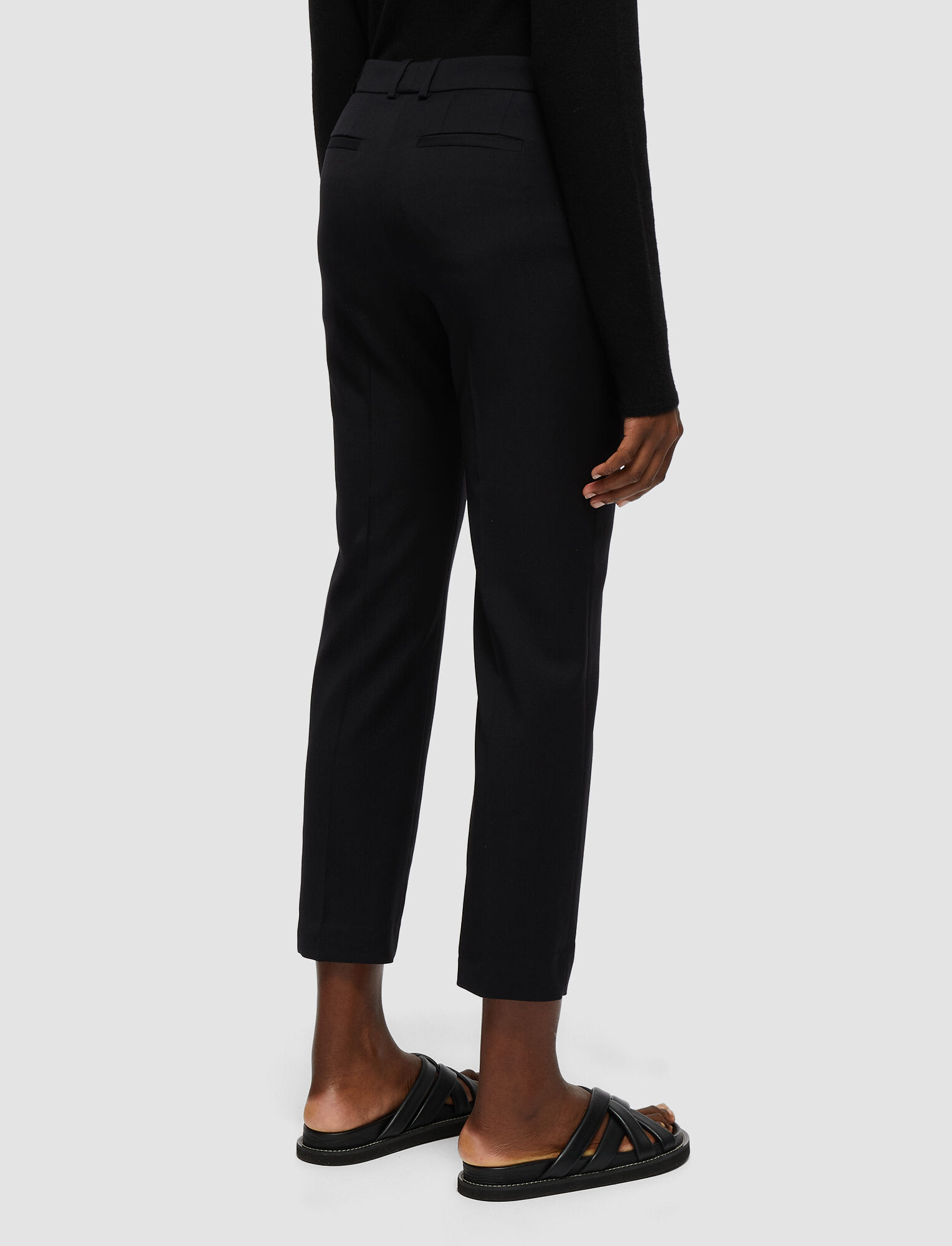 Shop Joseph Tailoring Wool Stretch Coleman Trousers In Black