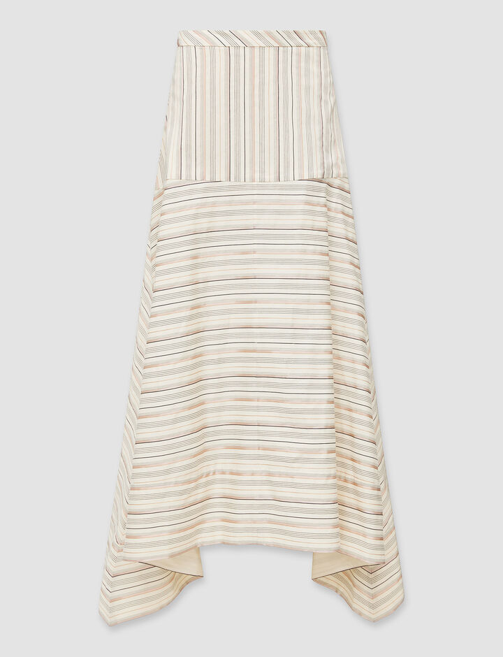 Joseph, Dalwood-Skirt-Silk Co Stripe, in Maplewood