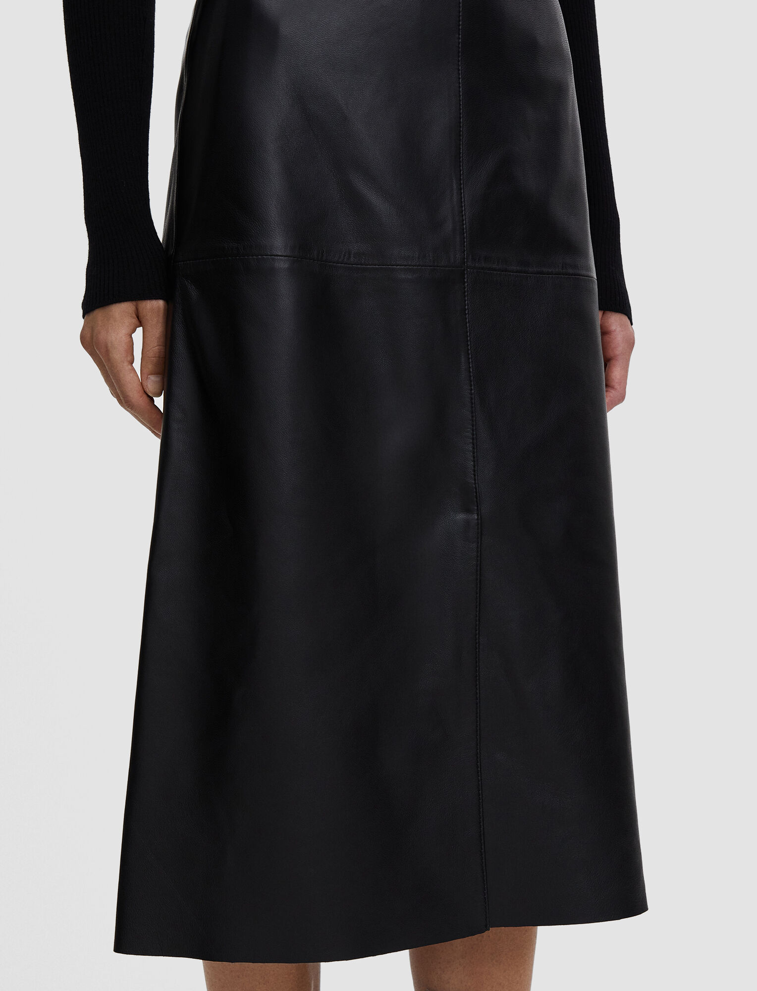 Joseph, Nappa Leather Sidena Skirt, in Black
