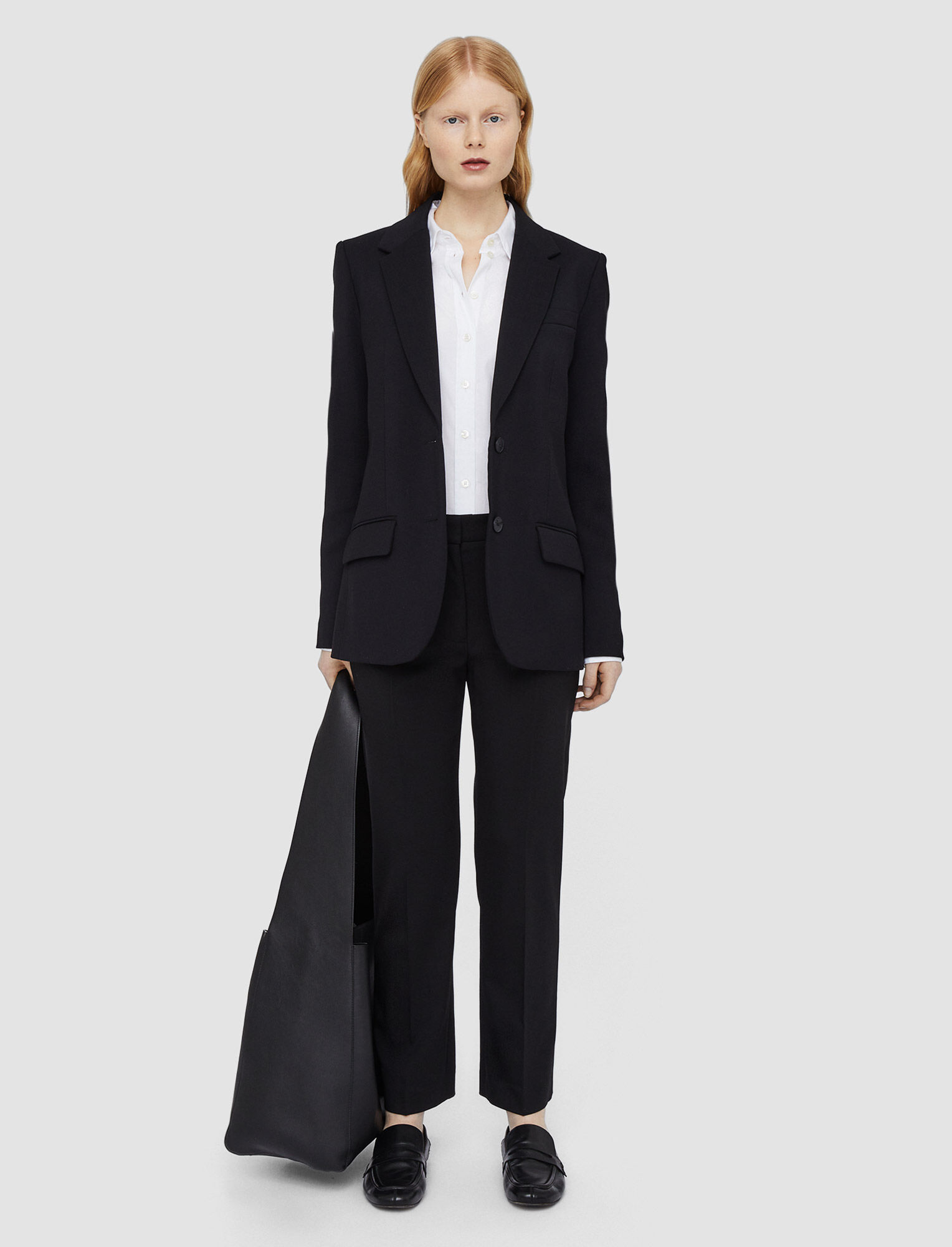 Joseph Tailoring Wool Stretch Coleman Trousers In Black