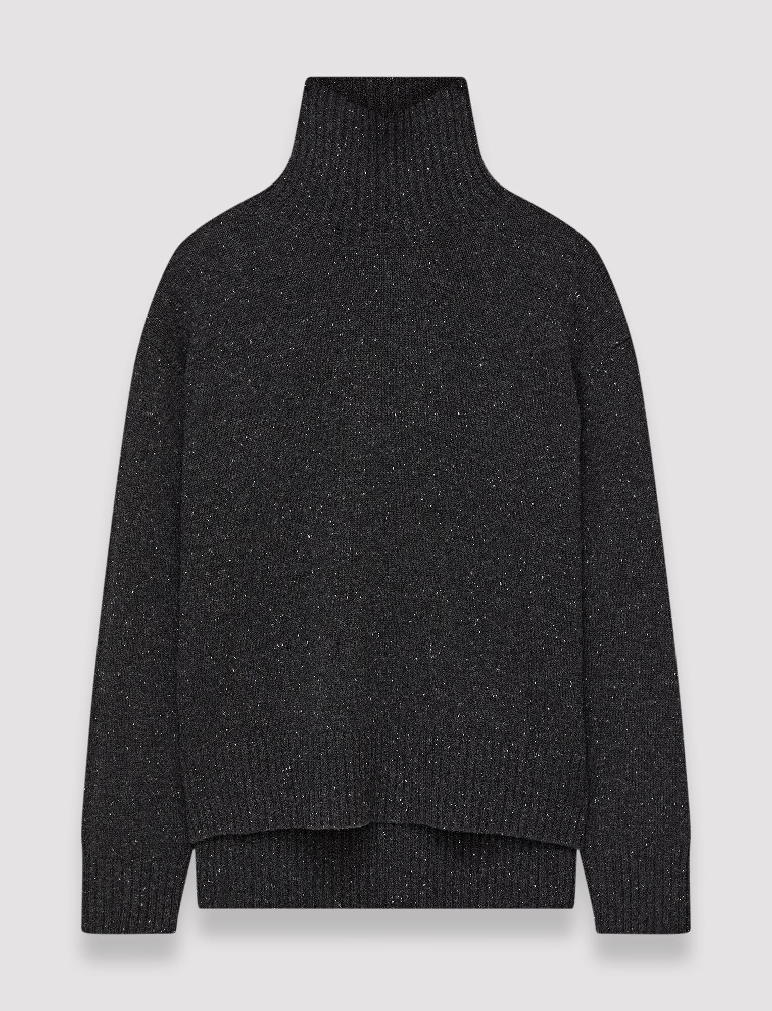 Shop Joseph Tweed Knit High Neck Jumper In Black