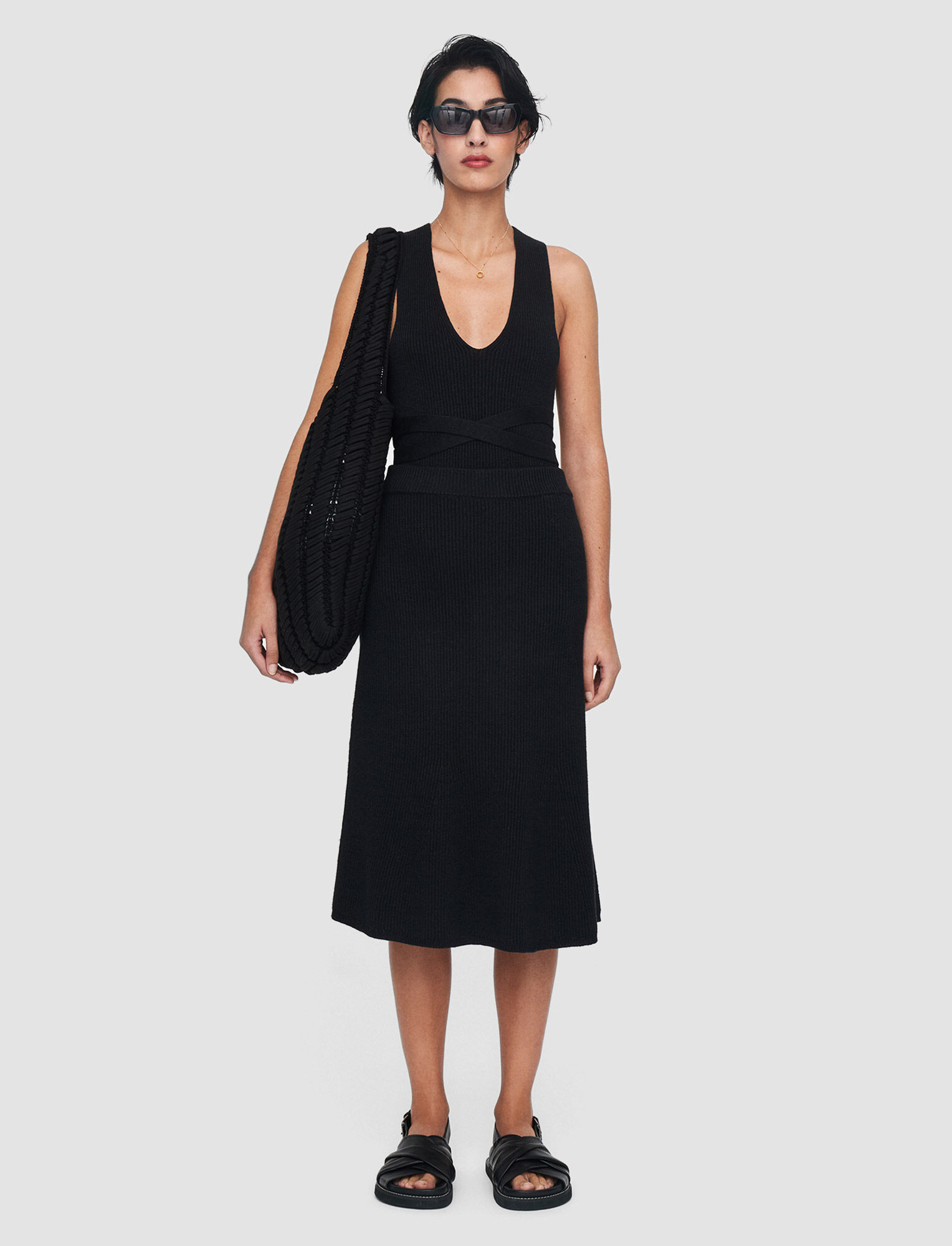 Joseph Linen Blend Skirt In Black