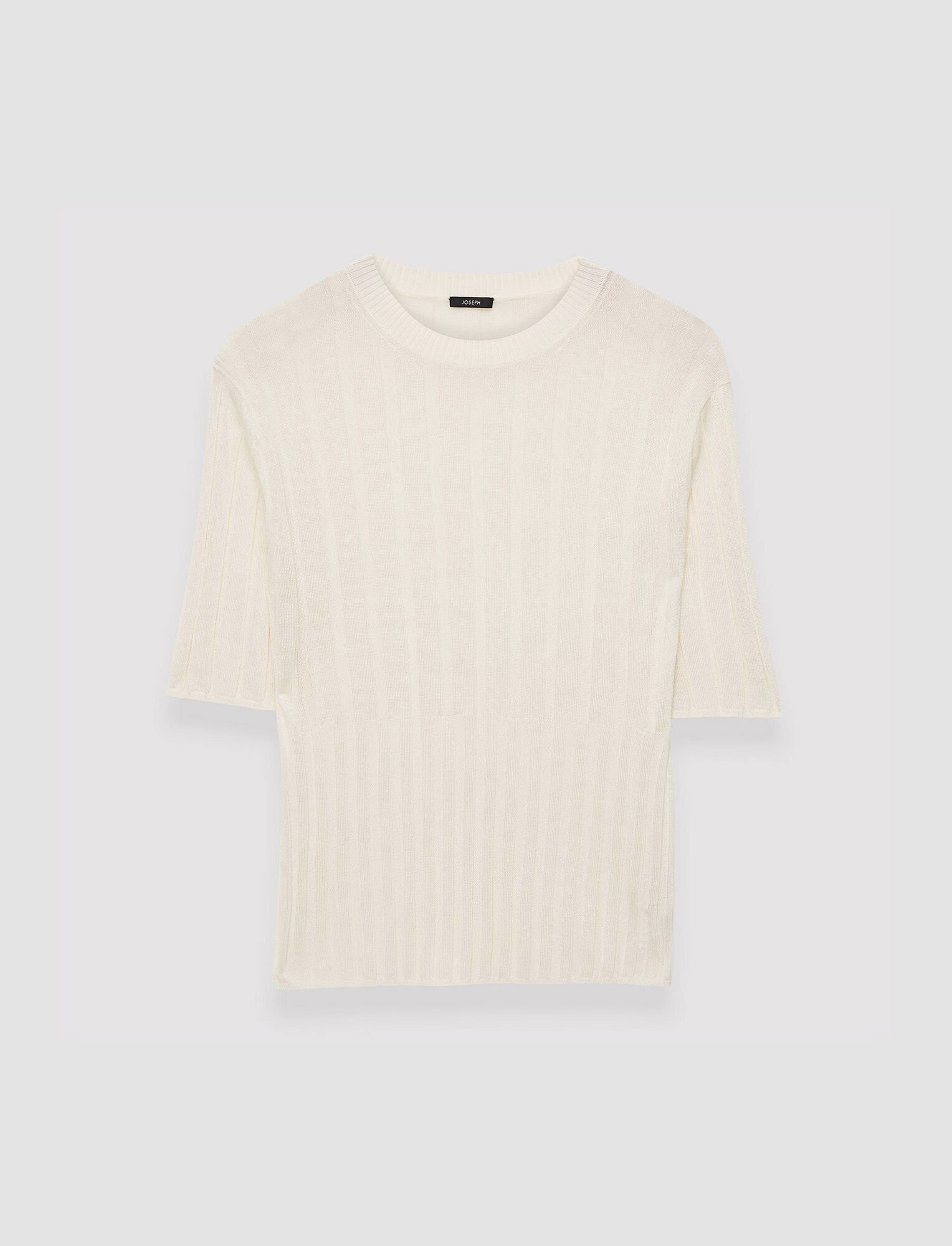 Joseph, Crisp Rayon Knitted T-Shirt, in Ivory
