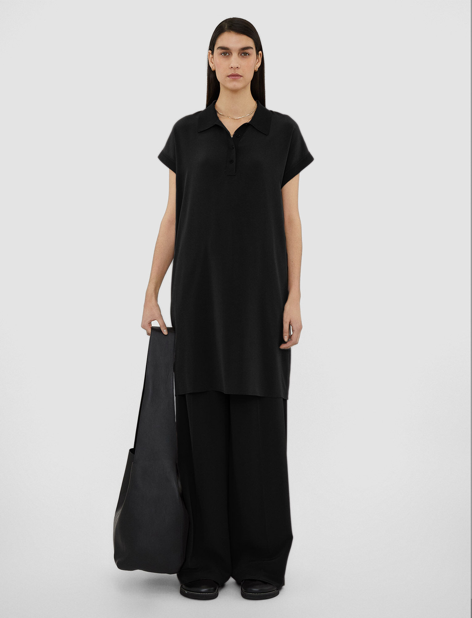 Joseph, Silk Crepe de Soie Rosemoore Dress, in Black
