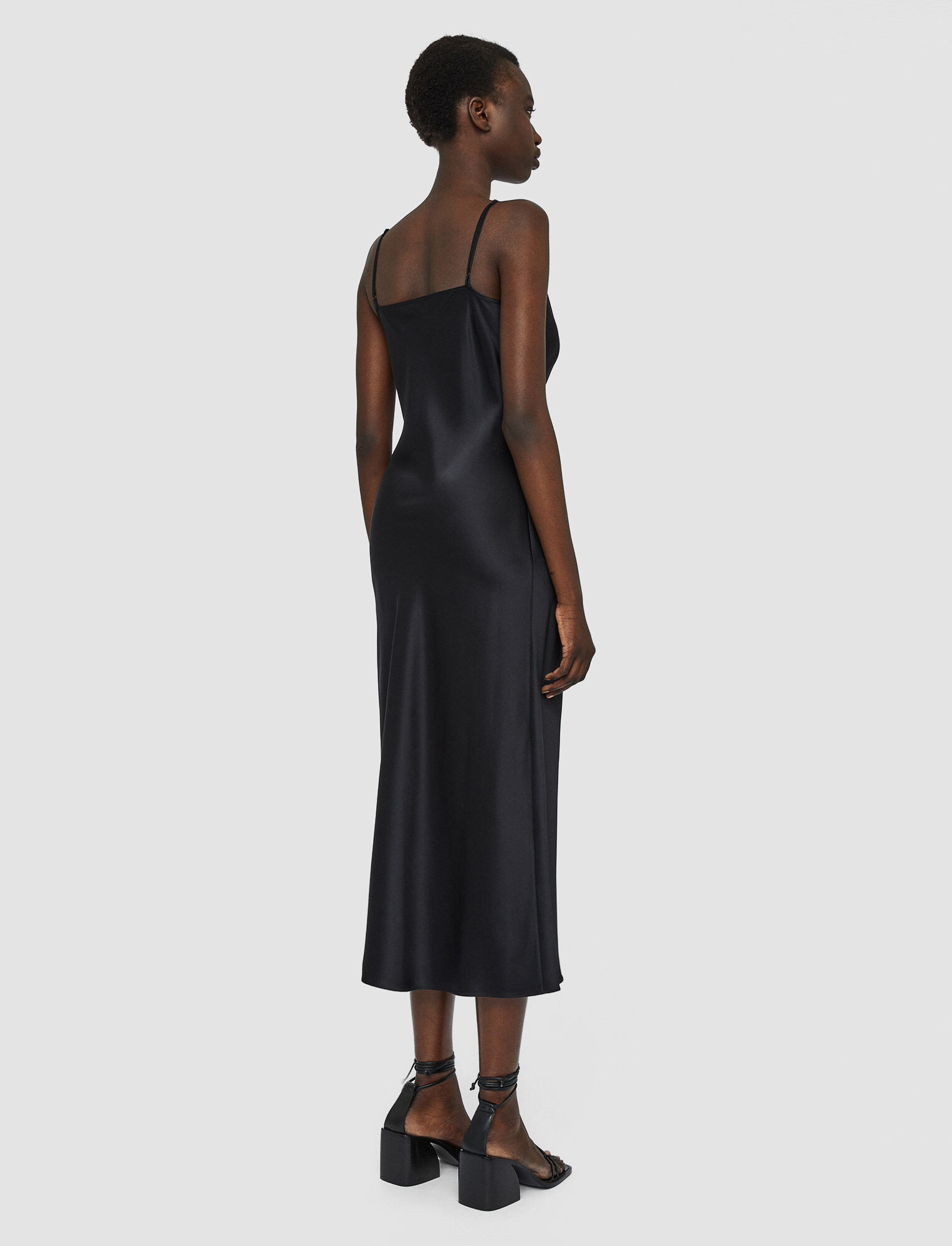 Shop Joseph Silk Satin Clea Dress In Black