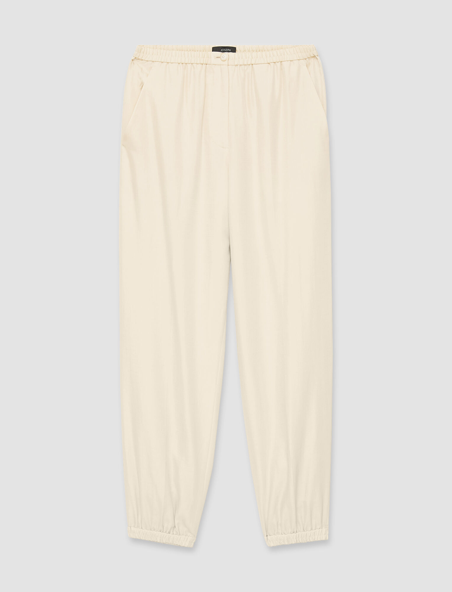 Joseph, Soft Cotton Silk Taio Trousers, in Alabaster